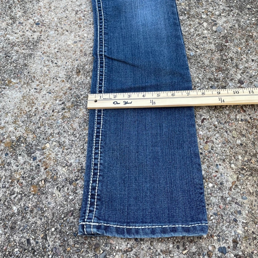 Code Bleu Jeans Womens Size 4 Blue Embroidered Back Pocket Bootcut Stretch Denim - Picture 8 of 8